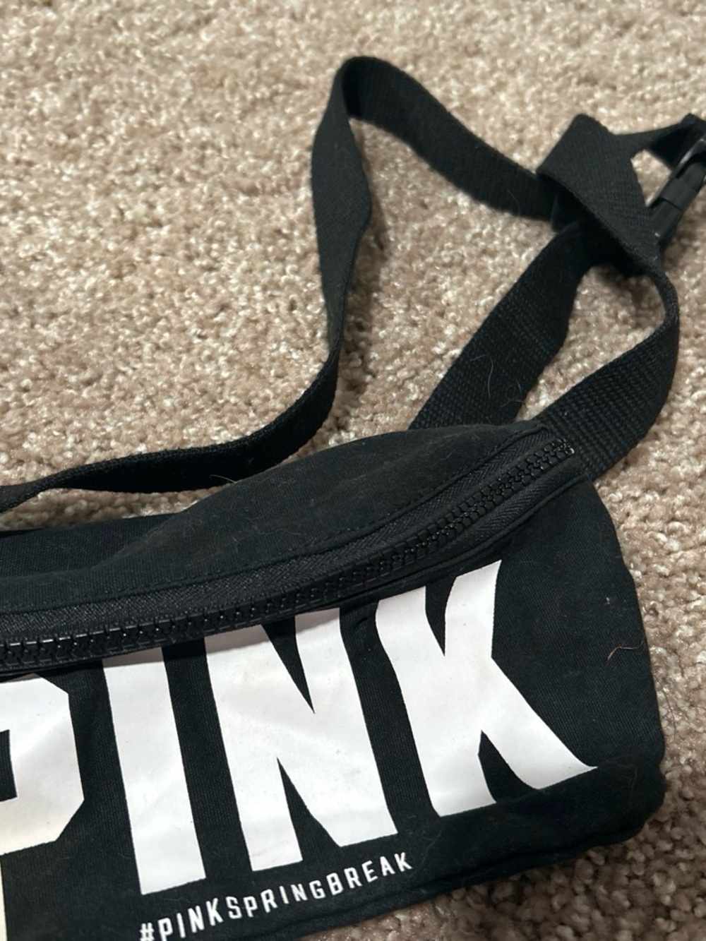 PINK Victoria's Secret Black Logo Waist Bag